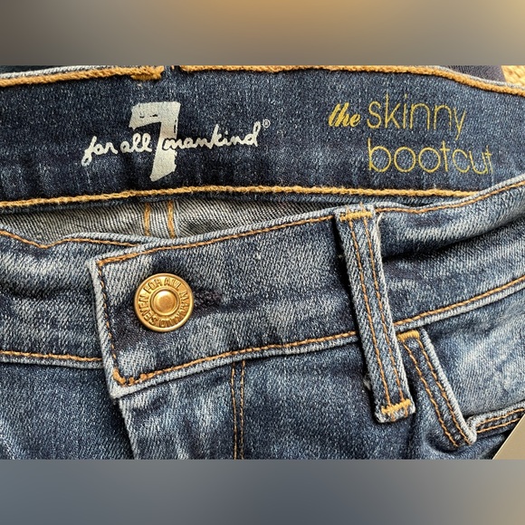 New Women’s 7 For All Mankind Jeans Skinny Bootcut blue Size 28 - Picture 13 of 16